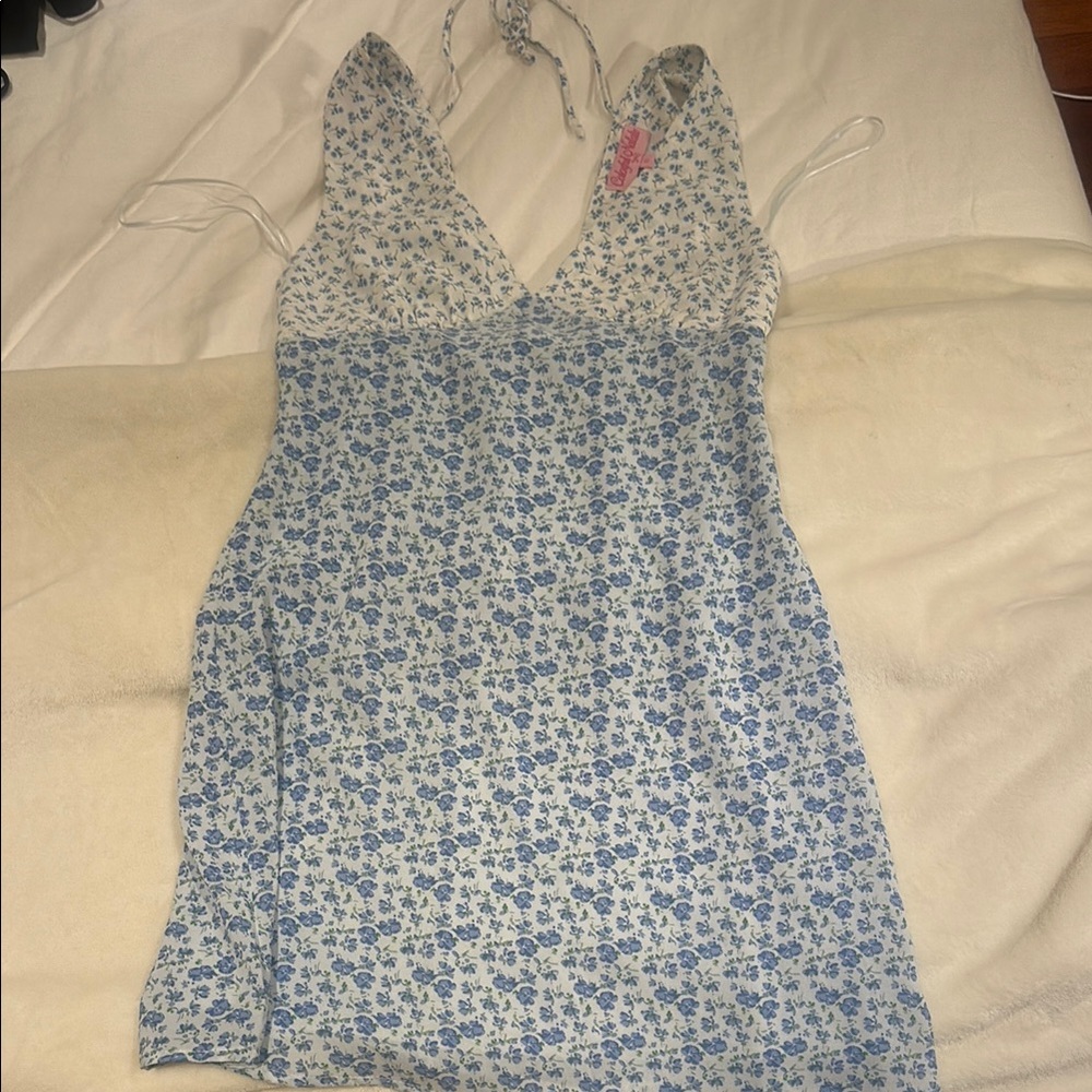 Colorful Natalie Floral Halter Dress